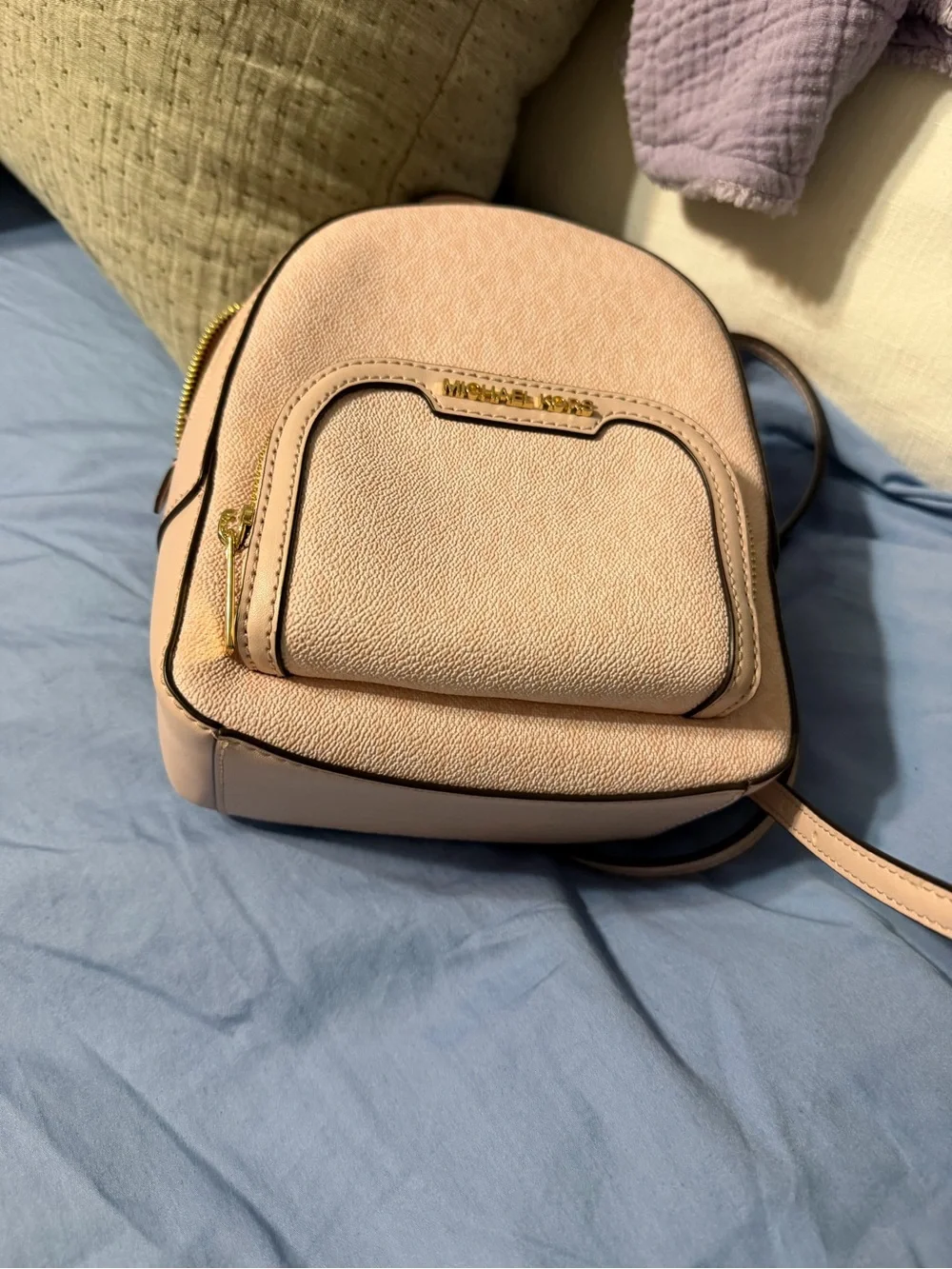 Michael Kors Blush Pink Mini Backpack with Gold Hardware